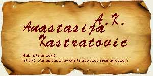 Anastasija Kastratović vizit kartica